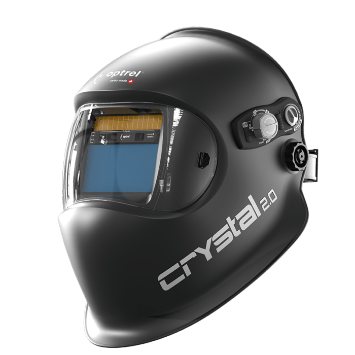 Optrel Crystal 2.0 (Black) with grey adjustable knob & crystal 2.0 logo on the side. On the front is the cover lens and optrel logo.