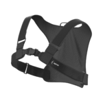 Back view of the Shoulder Harness Replacement for Swiss Air Respirator showing the adjustable straps and lock clip.