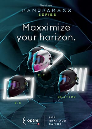 Panoramaxx Series Brochure Cover featuring the Panoramaxx helmets and Panoramaxx tagline "maximize your horizon"