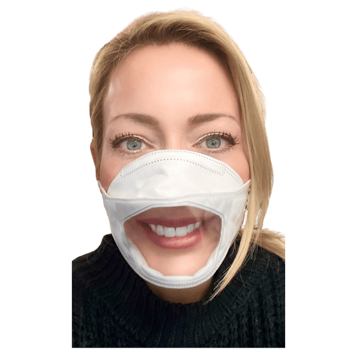 alicia in p.air clear N95 mask